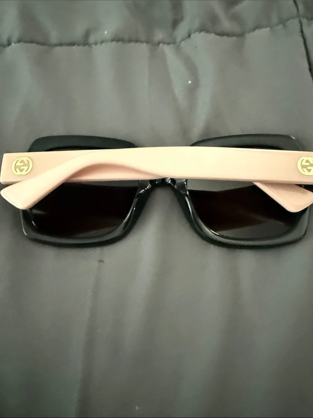 100% Authentic Gucci Black Square Sunglasses with Brown Lenses - Oversized.